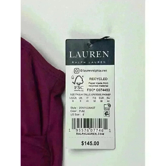 NEW! Lauren Ralph Lauren Women's 6 Slimming Ruched Tankini Top & Bottom NWT $145 - Picture 6 of 6